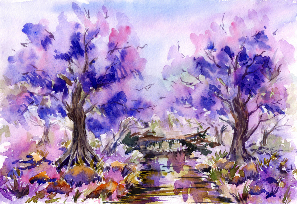 Purple Trees Painting Print 100% Australian Made