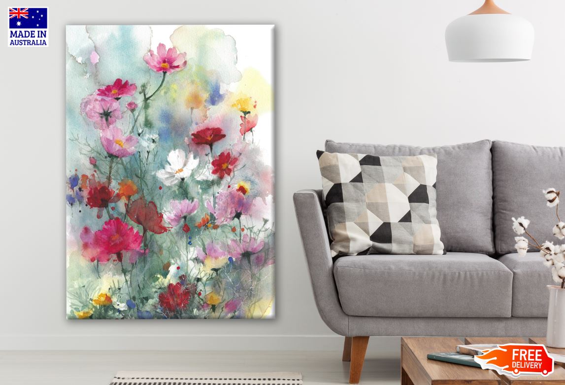 Colorful Watercolor Floral Painting Print 100% Australian Made