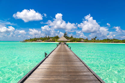 Wooden Pier Over Sea Photograph Home Decor Premium Quality Poster Print Choose Your Sizes