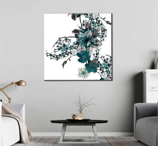 Square Canvas Green Flower Vine Photograph High Quality Print 100% Australian Made