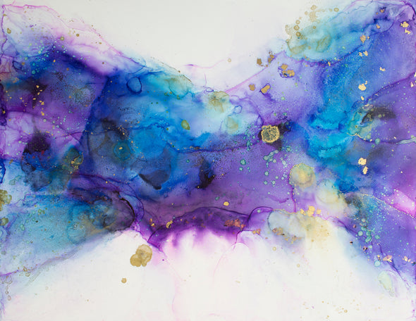 Abstract Blue Purple Painting Print 100% Australian Made