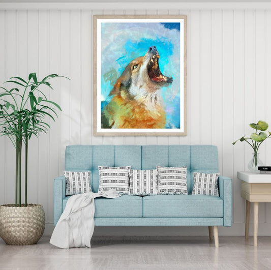 Wolf Portrait Watercolor Painting Home Decor Premium Quality Poster Print Choose Your Sizes