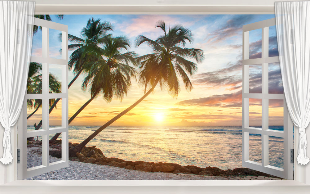 Stunning Beach View from Window Photograph Print 100% Australian Made