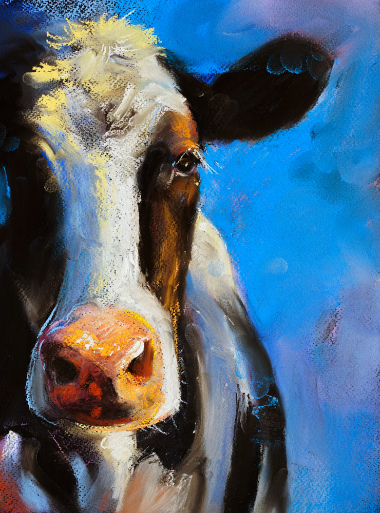 Cow Face Portrait Painting Print 100% Australian Made