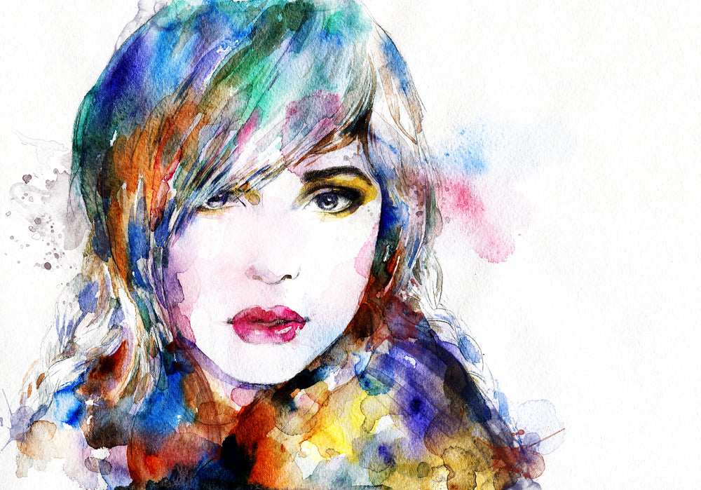 Colorful Woman Face Abstract Oil Painting Home Decor Premium Quality Poster Print Choose Your Sizes