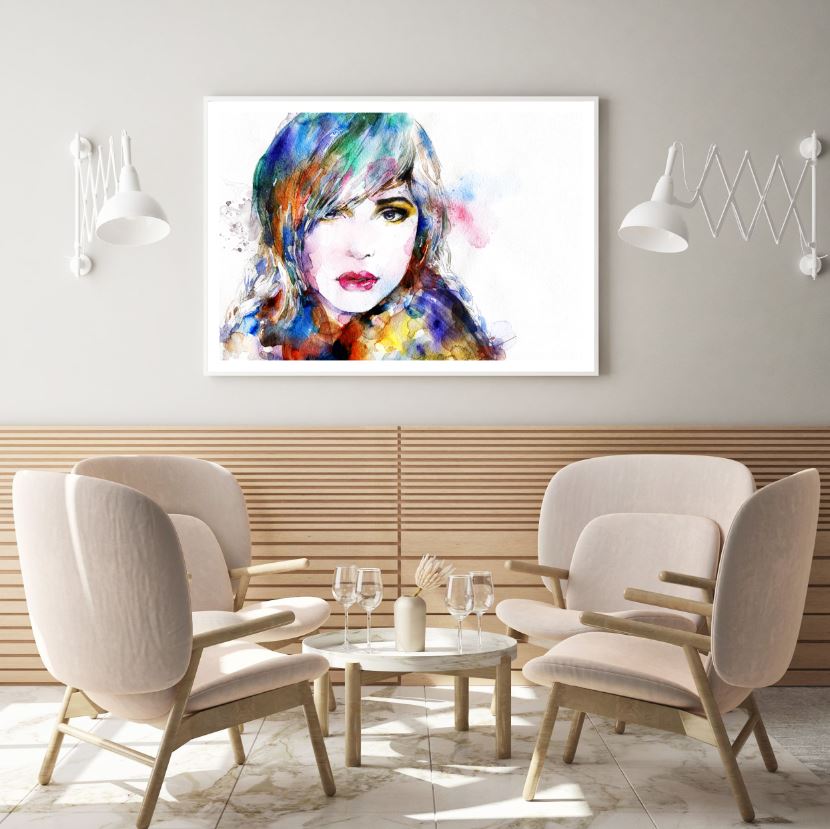 Colorful Woman Face Abstract Oil Painting Home Decor Premium ...