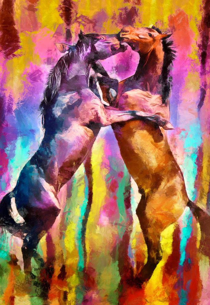 Abstract Wild Horses Painting Print 100% Australian Made