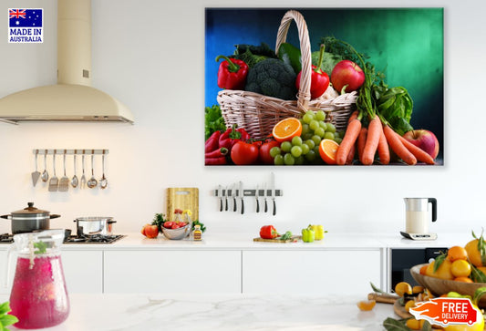 Vegetable Basket on Tabel View Print 100% Australian Made