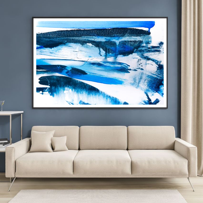 White & Blue Abstract Design Art Home Decor Premium Quality Poster Print Choose Your Sizes