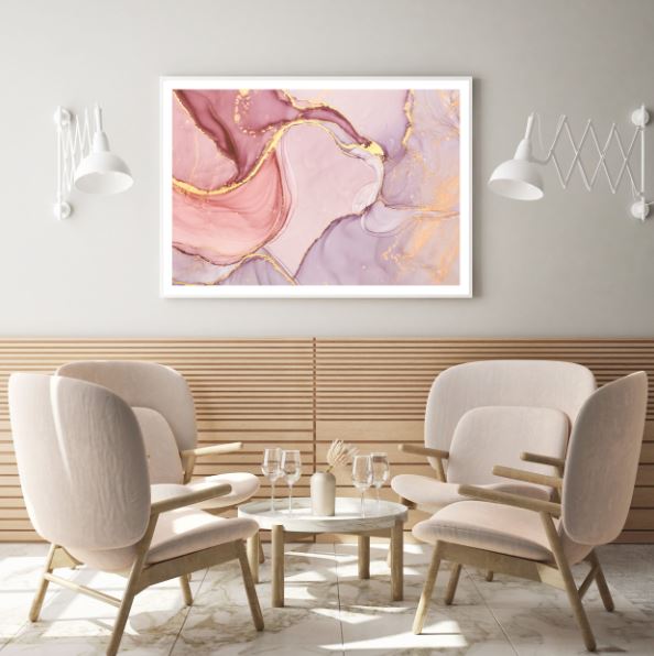 Pink Purple & Gold Abstract Design Home Decor Premium Quality Poster Print Choose Your Sizes