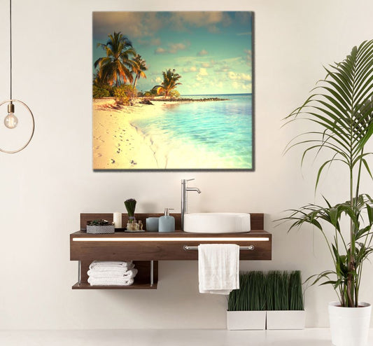 Square Canvas Sea & Shore Photograph High Quality Print 100% Australian Made