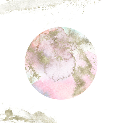 Square Canvas Pink & Gold Abstract Circle Design High Quality Print 100% Australian Made