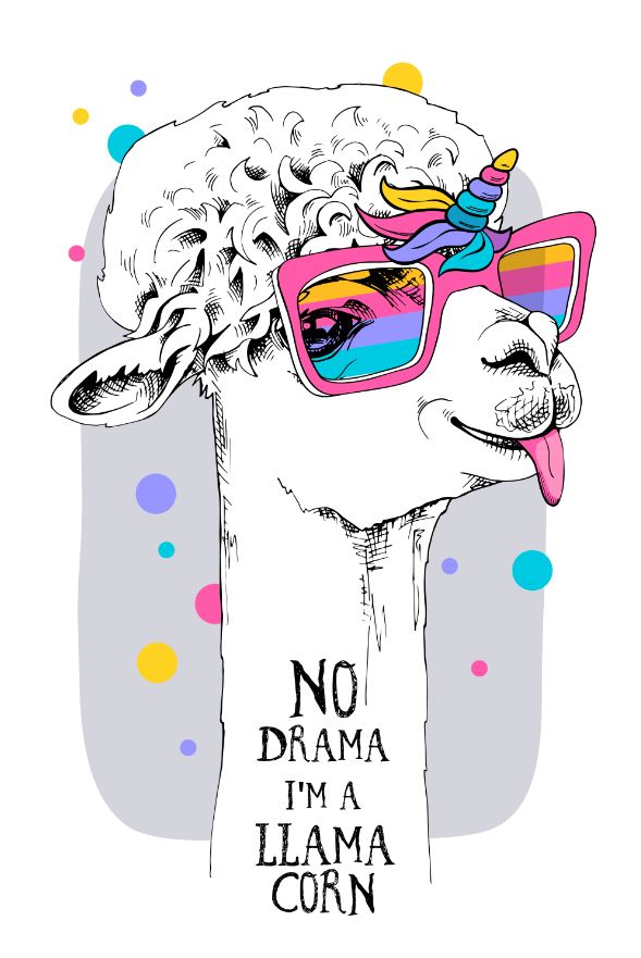 Alpaca with Glasses Vector Art Home Decor Premium Quality Poster Print Choose Your Sizes