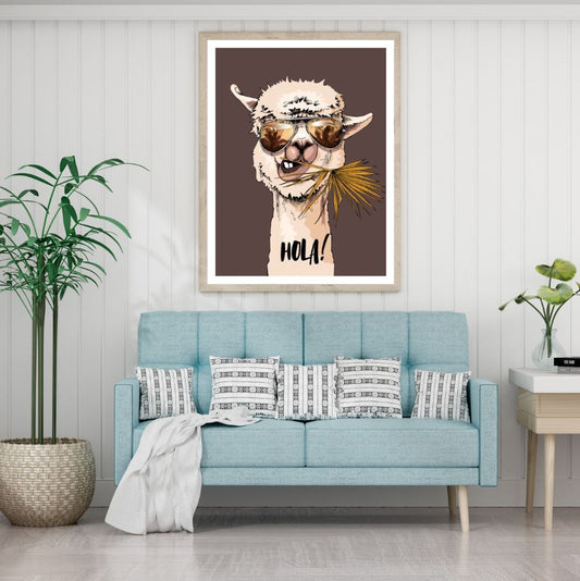 Llama Portrait Colorful Painting Home Decor Premium Quality Poster Print Choose Your Sizes