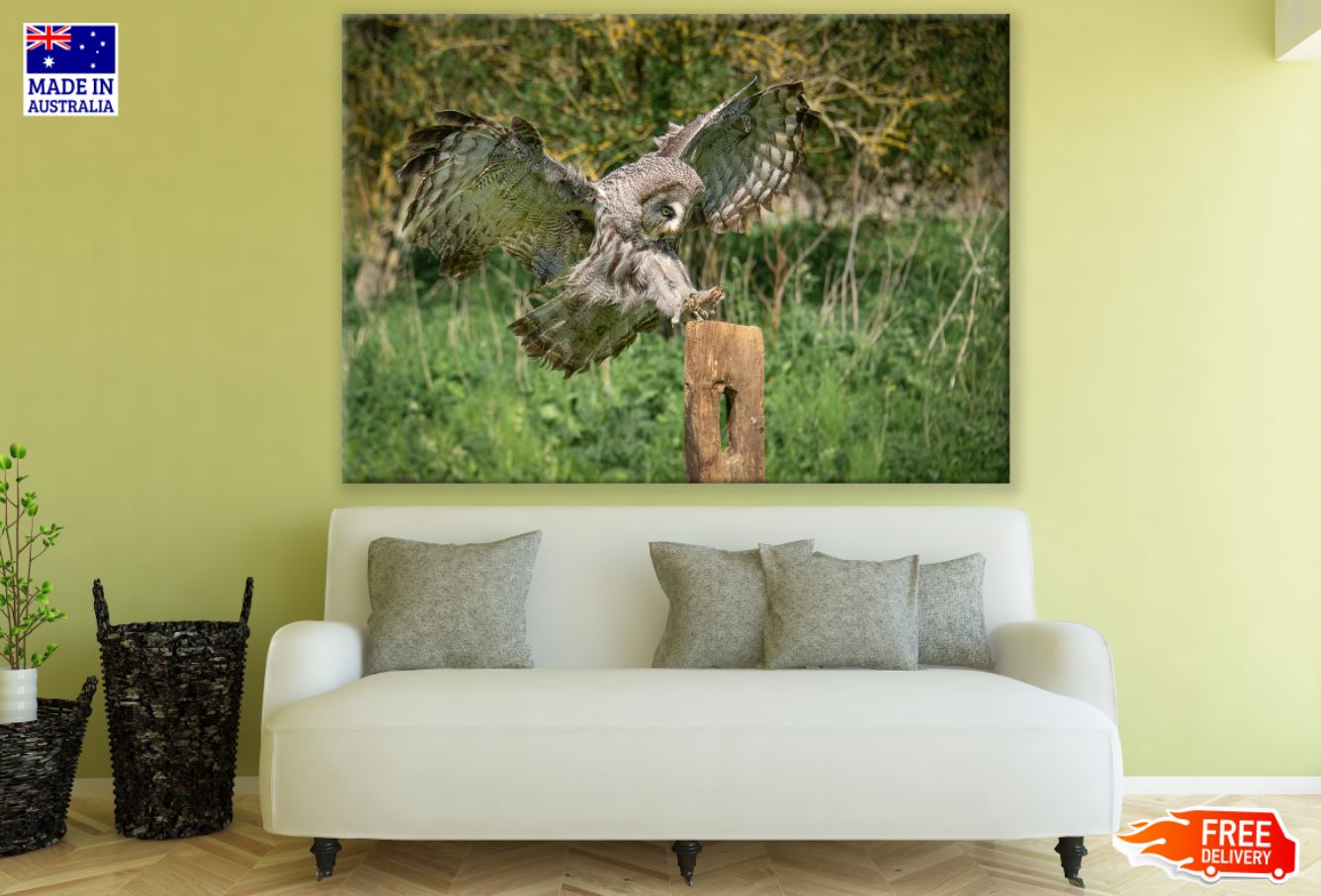 Flying Owl Closeup Photograph Print 100% Australian Made