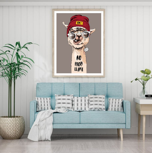 Llama Portrait Colorful Painting Home Decor Premium Quality Poster Print Choose Your Sizes