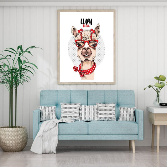 Llama Portrait Colorful Painting Home Decor Premium Quality Poster Print Choose Your Sizes