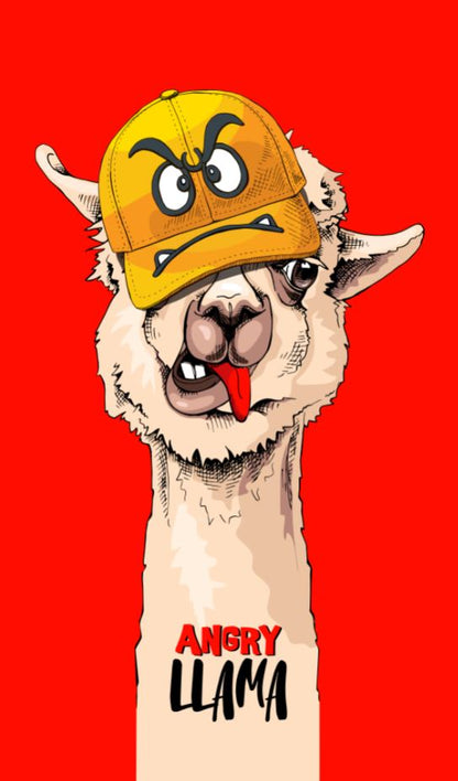 Stylish Llama with a Cap Painting Print 100% Australian Made Print 100% Australian Made