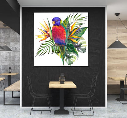 Square Canvas Bird Watercolor Painting High Quality Print 100% Australian Made