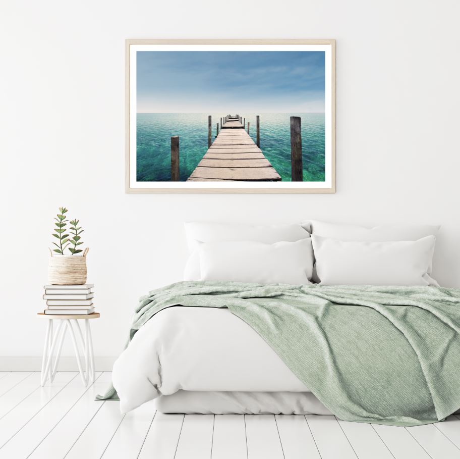 Wooden Pier Over Sea Photograph Home Decor Premium Quality Poster Print Choose Your Sizes