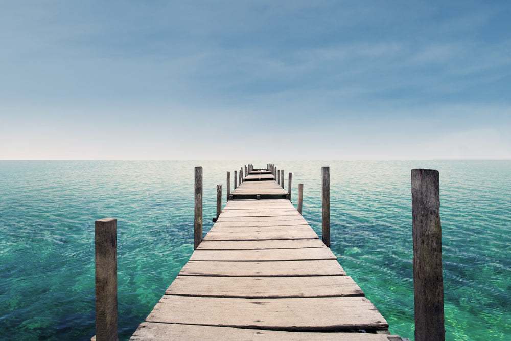 Wooden Pier Over Sea Photograph Home Decor Premium Quality Poster Print Choose Your Sizes