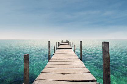 Wooden Pier Over Sea Photograph Home Decor Premium Quality Poster Print Choose Your Sizes