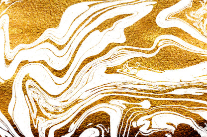 Gold & White Abstract Granite Design Print 100% Australian Made