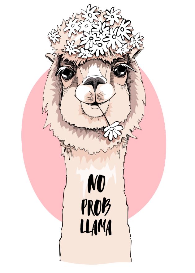 Alpaca with Glasses Vector Art Home Decor Premium Quality Poster Print Choose Your Sizes