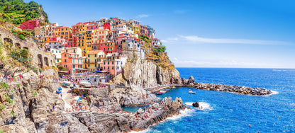 Colorful City with Buildings in Cinque Terre National Park Italy Photograph Print 100% Australian Made