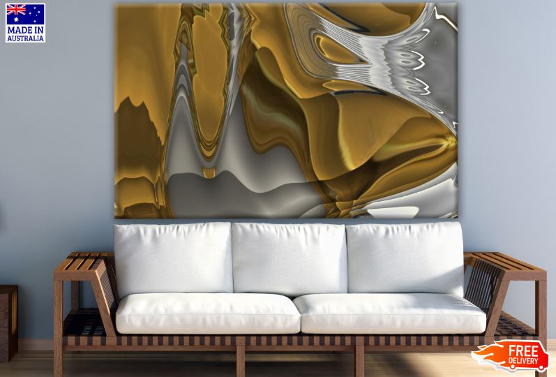 Colorful Gold & White Abstract Design Print 100% Australian Made