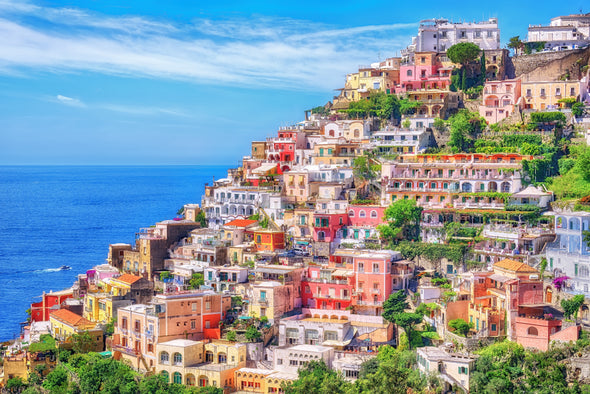 Colorful Houses & Buildings At Amalfi Coast Italy Photograph Print 100% Australian Made