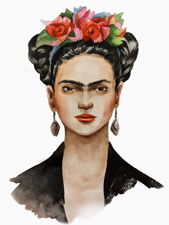 Woman Portrait Floral Headdress Painting Print 100% Australian Made