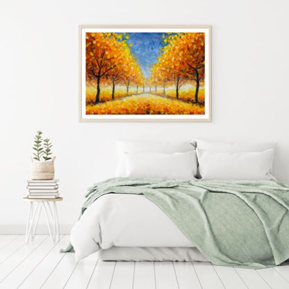 Autumn Tree Row Oil Painting Home Decor Premium Quality Poster Print Choose Your Sizes