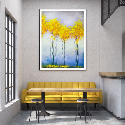 Yellow Trees Watercolor Painting Home Decor Premium Quality Poster Print Choose Your Sizes