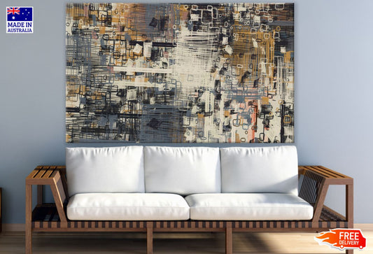 Grey & Brown Abstract DesignPrint 100% Australian Made