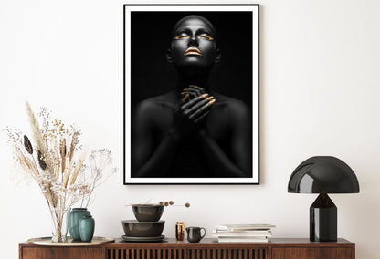 Girl with Black & Gold Makeup Portrait Photograph Home Decor Premium Quality Poster Print Choose Your Sizes