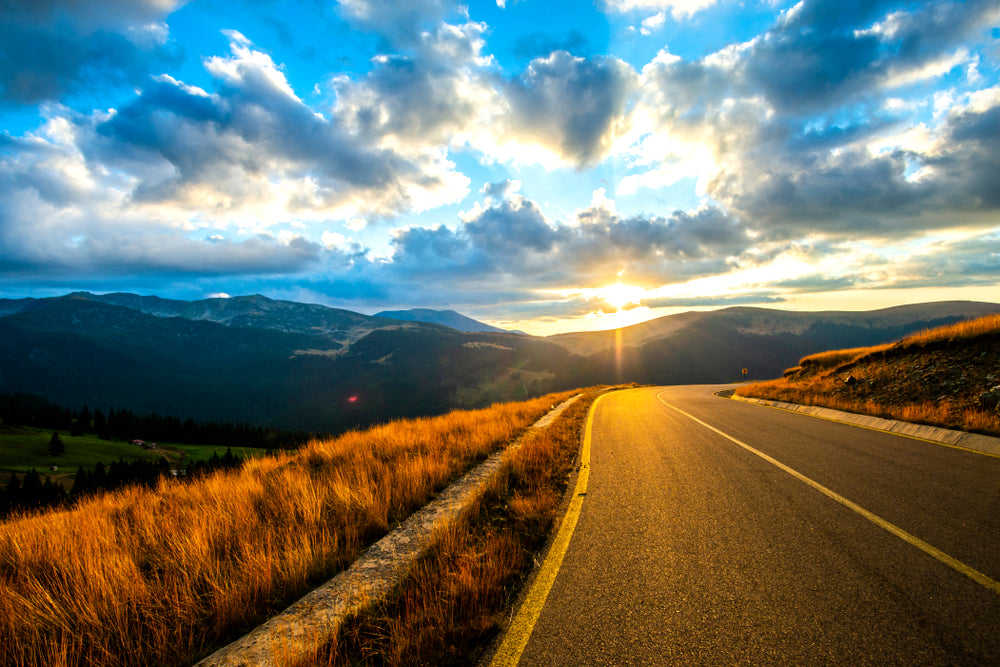 Mountain View from Road Sunset Photograph Print 100% Australian Made