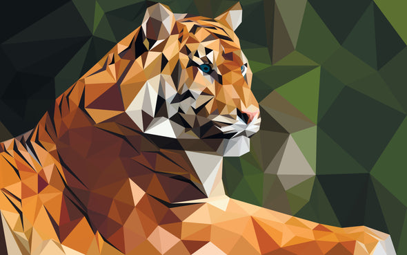 Tiger Mosaics Abstract Portrait Design Print 100% Australian Made