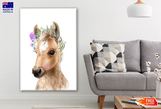 Horse with Floral Headdress Watercolor Painting Print 100% Australian Made