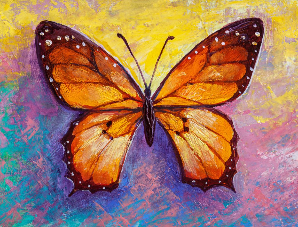 Colorful Butterfly Oil Painting Print 100% Australian Made