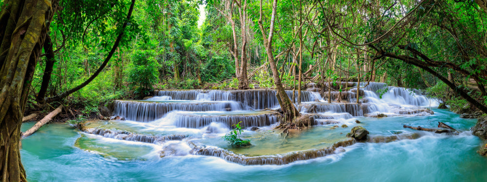 Panoramic Canvas Waterfall Scenery High Quality 100% Australian Made Wall Canvas Print Ready to Hang