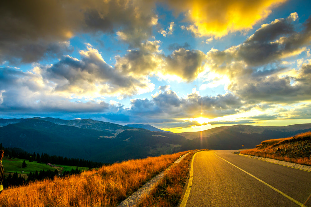 Mountain View from Road Sunset Photograph Print 100% Australian Made