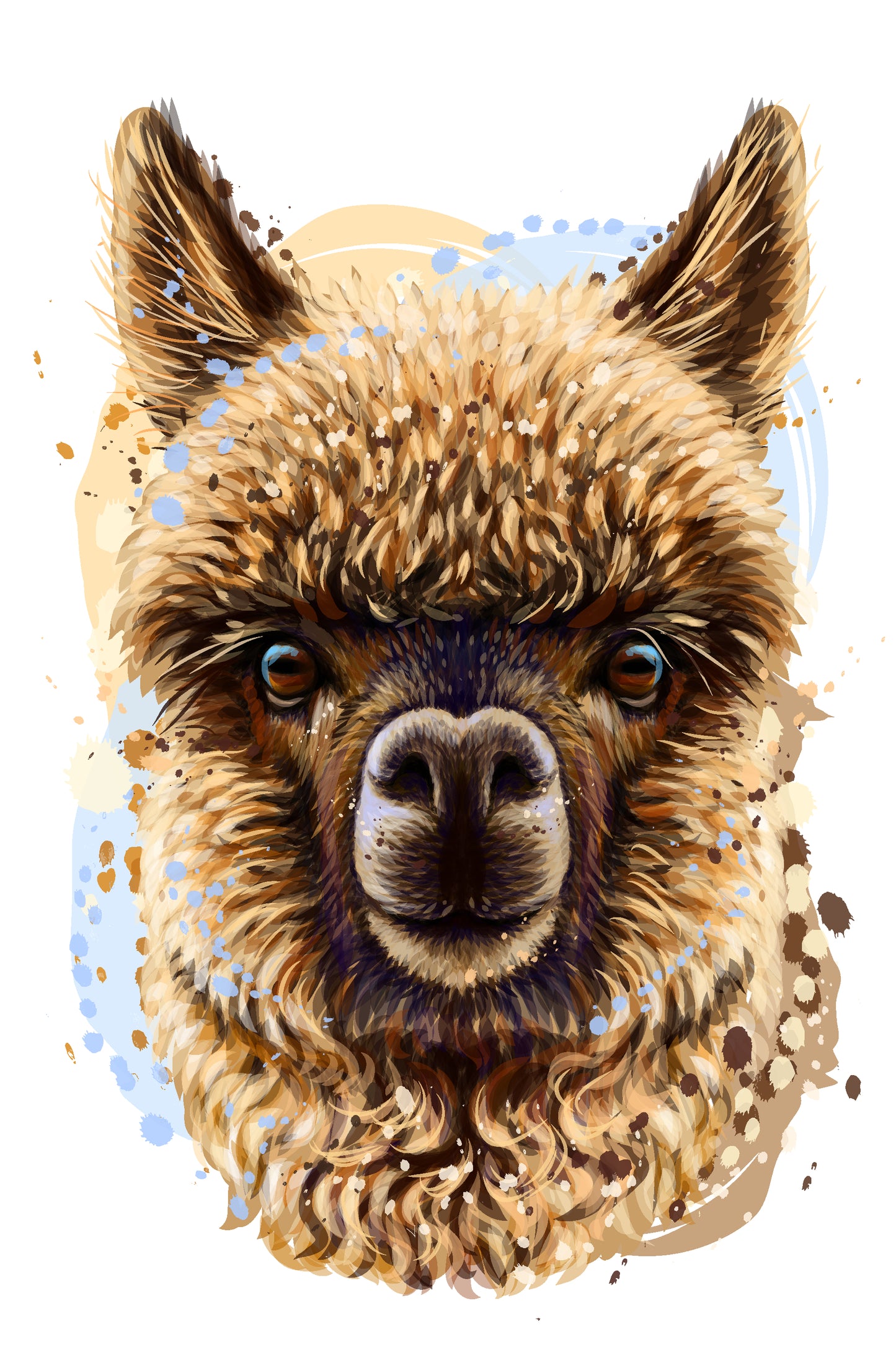 Alpaca Brown Portrait Painting Print 100% Australian Made