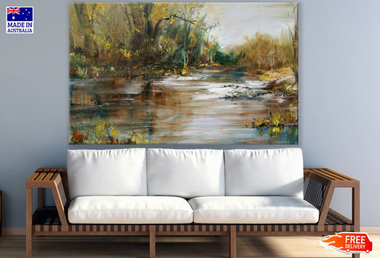 River Abstract Oil Painting Print 100% Australian Made