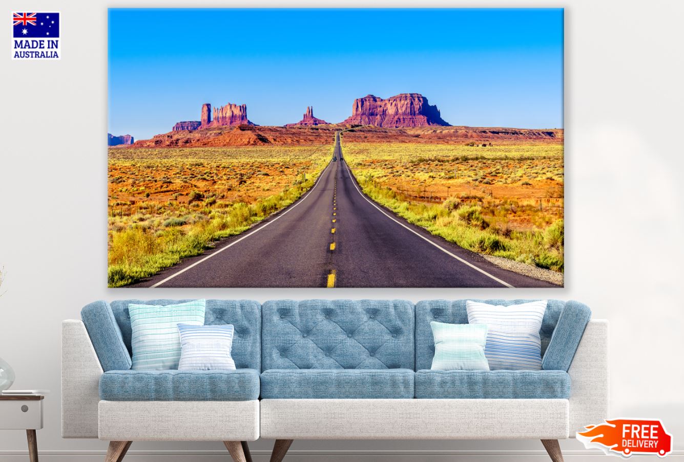 Road in Valley Scenery Photograph Print 100% Australian Made