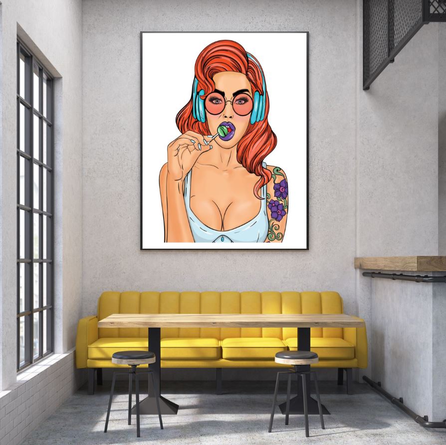 Girl with a Lollipop Pop Art Home Decor Premium Quality Poster Print Choose Your Sizes