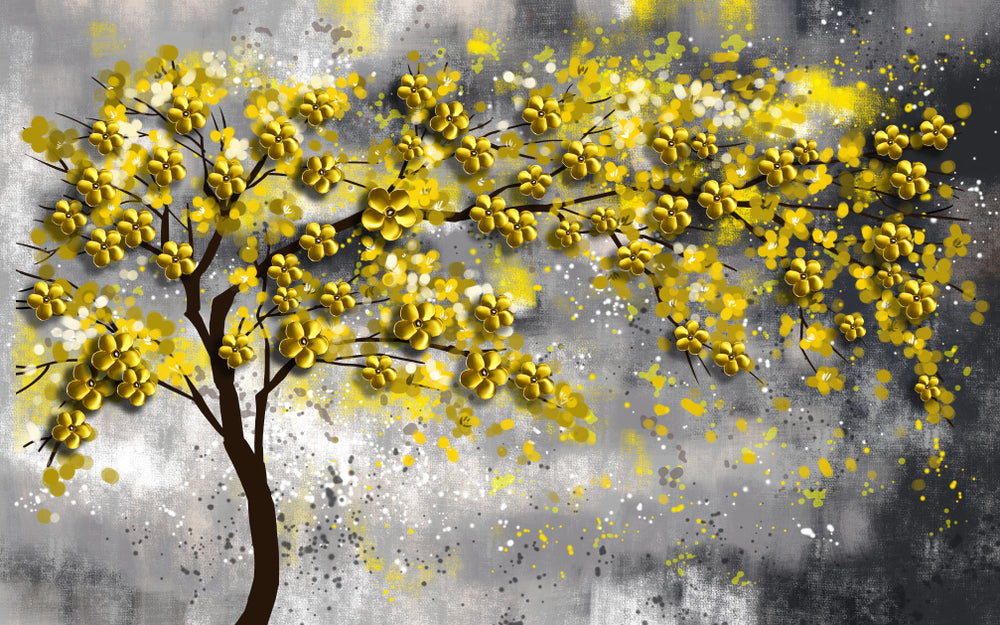 Gold Tree Abstract Design Print 100% Australian Made