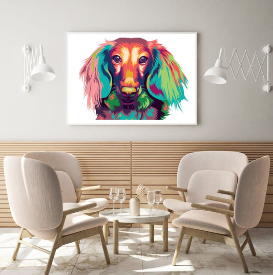 Colorful Dog Vector Art Design Home Decor Premium Quality Poster Print Choose Your Sizes