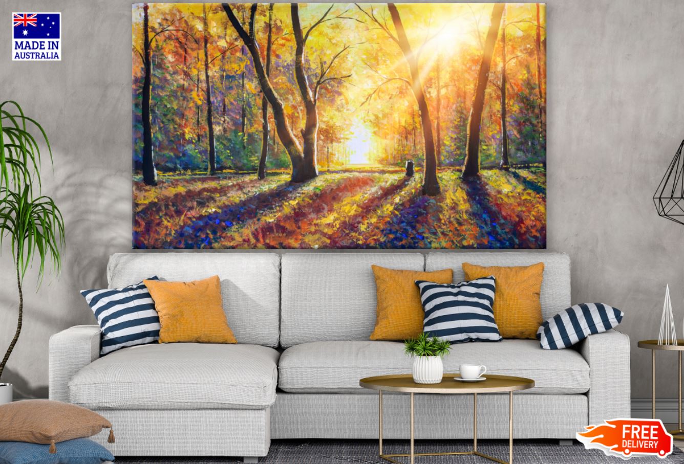 Colorful Forest Oil Painting Print 100% Australian Made