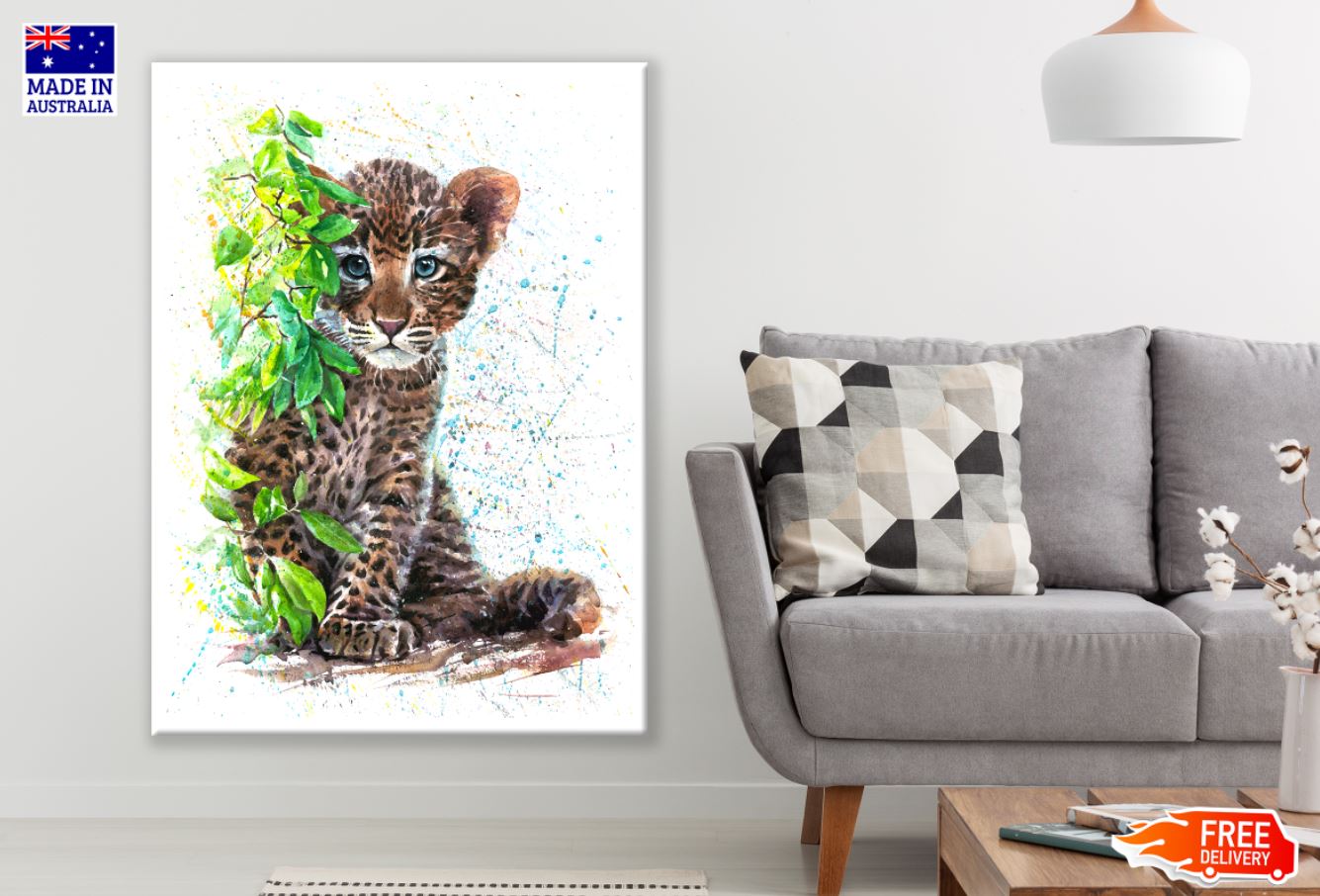 Tiger Cub Watercolor Painting Print 100% Australian Made